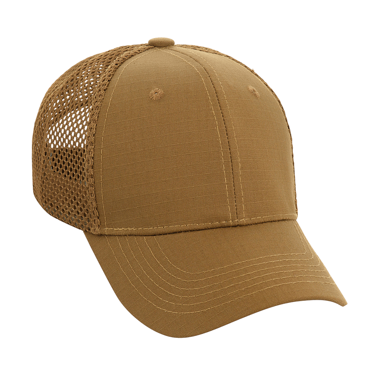 M-Tac Mesh Flex Ripstop Baseball Cap i beige med ripstop-front og mesh-paneler for ventilation og komfort