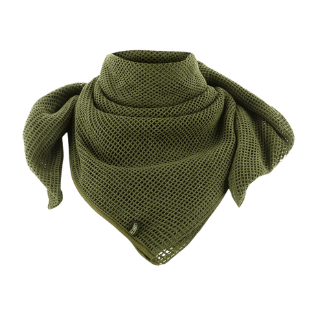 Grønt M‑Tac Mesh Tørklæde i HB mesh materiale, ideelt som camouflage og multifunktionelt tilbehør for ansigt og udstyr, 180x90 cm