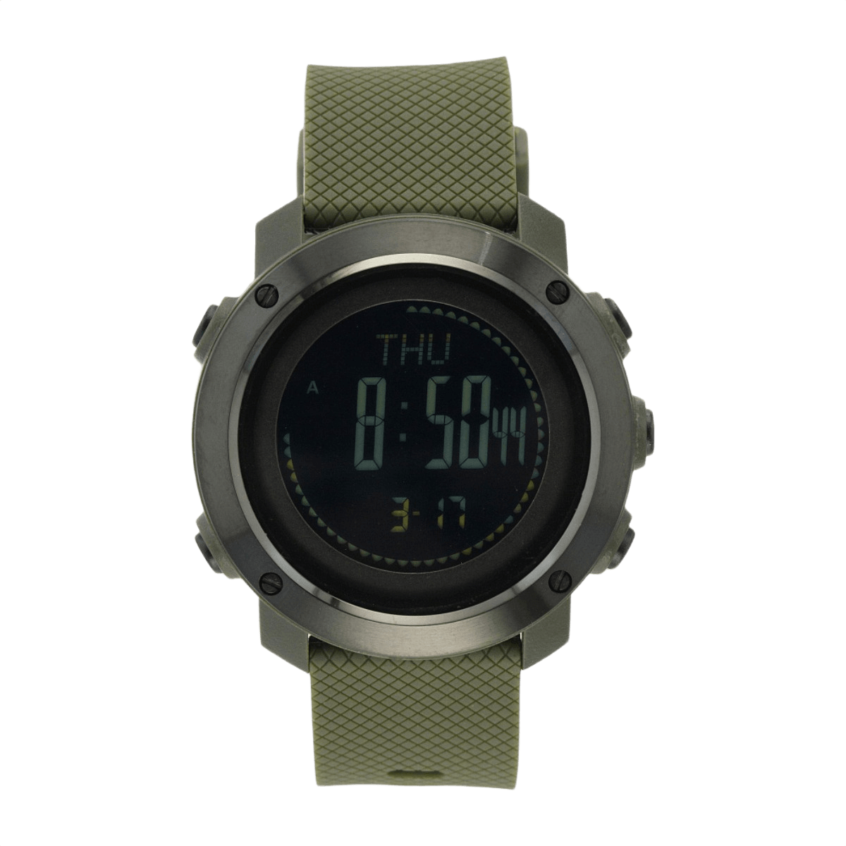 M-Tac Multifunktionelt Taktisk Ur med avancerede funktioner som altimeter, barometer og vandafvisende design for friluftsliv og militærbrug.