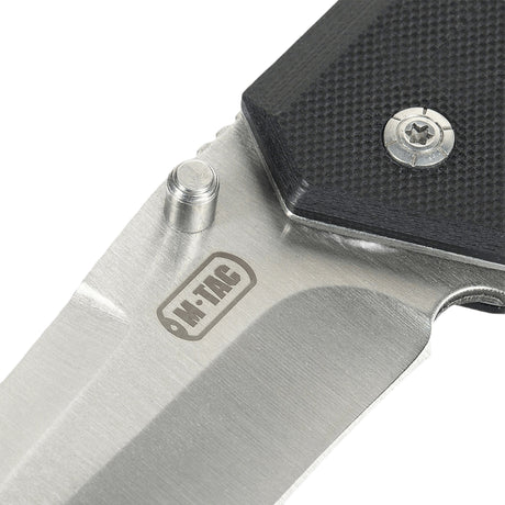 M-Tac Outdoor & Militær taitettava veitsi - Type 5 lähikuva terästä ja kahvasta, kromattu ruostumaton teräs, G10-komposiitti, EDC-varuste