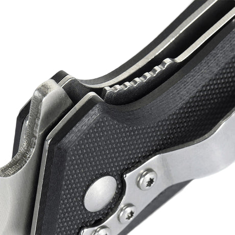 Yksityiskohta M-Tac Outdoor & Militær taitettavasta veitsestä - Type 5, kromattu ruostumaton terä ja liukumaton G10-komposiittikahva
