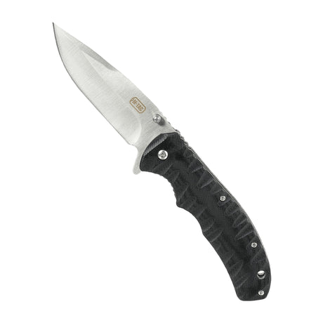 M-Tac Outdoor & Militær taittoveitsi - Type 4, kromattu ruostumaton terä ja G10-komposiittikahva, aggressiivinen muotoilu.