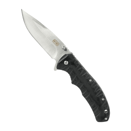 M-Tac Outdoor & Militær taittoveitsi - Type 8, Clip Point -terä kromiruostumattomasta teräksestä, sopii taktiseen käyttöön ja tarjoaa kestävän leikkauskyvyn.