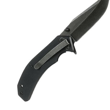 M-Tac Outdoor & Militær taittoveitsi - Type 8 mustana, Clip Point -terä.