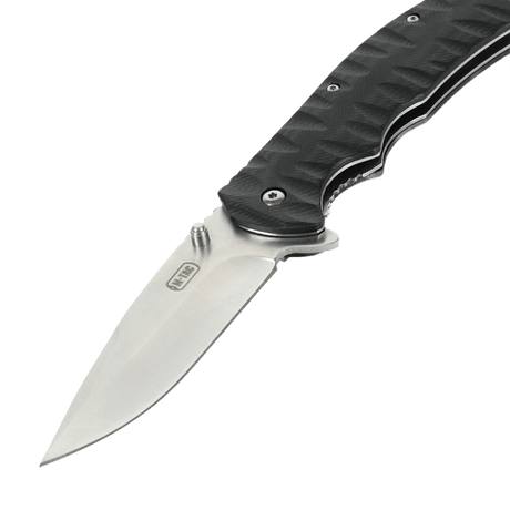 M-Tac Outdoor & Militær taittoveitsi - Type 8, ruostumattomasta teräksestä tehty terä ja musta kahva.