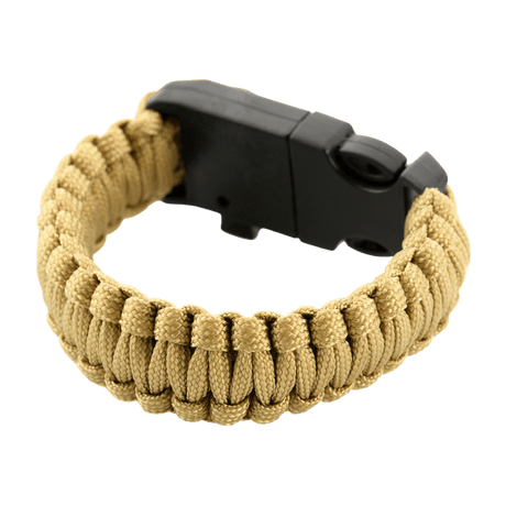 M-Tac Paracord-rannekoru beigena, selviytymisranneke retkeilyyn ja sotilastyyliin