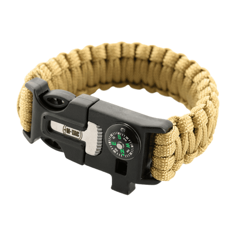 M-Tac Paracord-rannekoru tulentekijällä, kompassilla ja pillillä, täydellinen selviytymiseen ja retkeilyyn, vahva ja käytännöllinen muotoilu