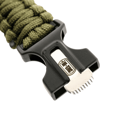 M-Tac Paracord-rannekoru tulentekijällä, kompassilla ja pillillä, vahva solki, valmis retkeilyyn ja selviytymiseen