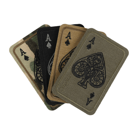 M-Tac Patch Ace Of Spades (broderi) – Cordura 500D, Velcro, täydellinen vaatteisiin ja varusteisiin useissa väreissä, koko 5 x 8 cm, kirjailtu kuvio.