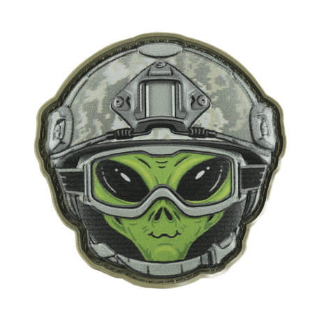 M-Tac Patch Emoji #14 3D-efektillä, PVC-materiaali, Velcro-kiinnitys. Hauska moraalimerkki avaruusolentoaiheella. Koko: 6.5 x 6.5 cm.
