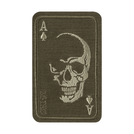 M-Tac Patch Face of War (Broderi) kirjailtu kallo ace of spades -kortissa, Cordura 500D, Velcro-kiinnitys.