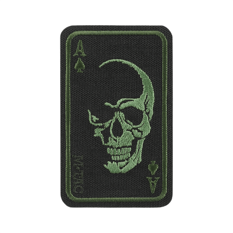 M-Tac Patch Face of War (Broderi) Cordura 500D:ssä kalloaiheella. Kirjailtu pataässä-muotoilu, mitat 8.5 x 5.2 cm.