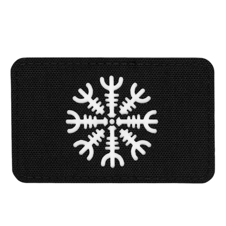 M-Tac Patch Helm of Horror Vaakasuuntainen Laser Cut – valmistettu kestävästä Cordura 500D:stä, ægishjálmur‑kuvio ja Velcro‑kiinnitys. Koko: 80x50 mm.