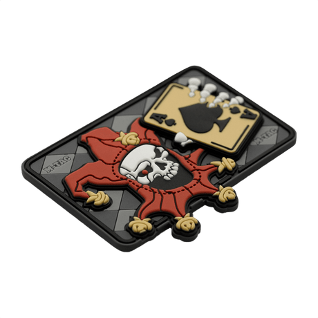 M-Tac Patch Joker Skull 3d PVC taktinen moraalipatch, jokeri ja kuoleman kortit, PVC 3d-efektillä, velcro-kiinnitys, 78x55mm.