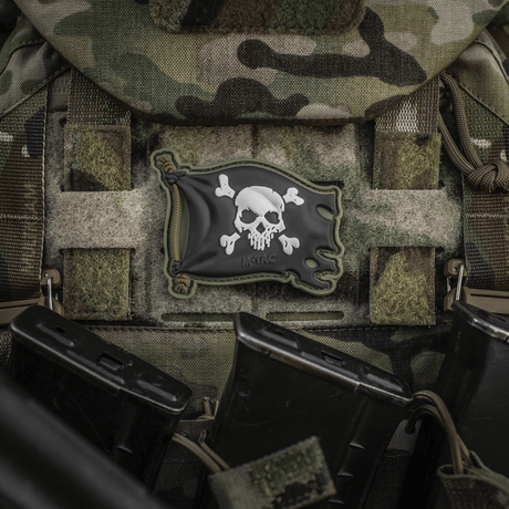 M-Tac Patch Jolly Roger PVC taktiseen varustukseen, 3d moraalipatch PVC-materiaalista, velcro-kiinnitys, 8x5.