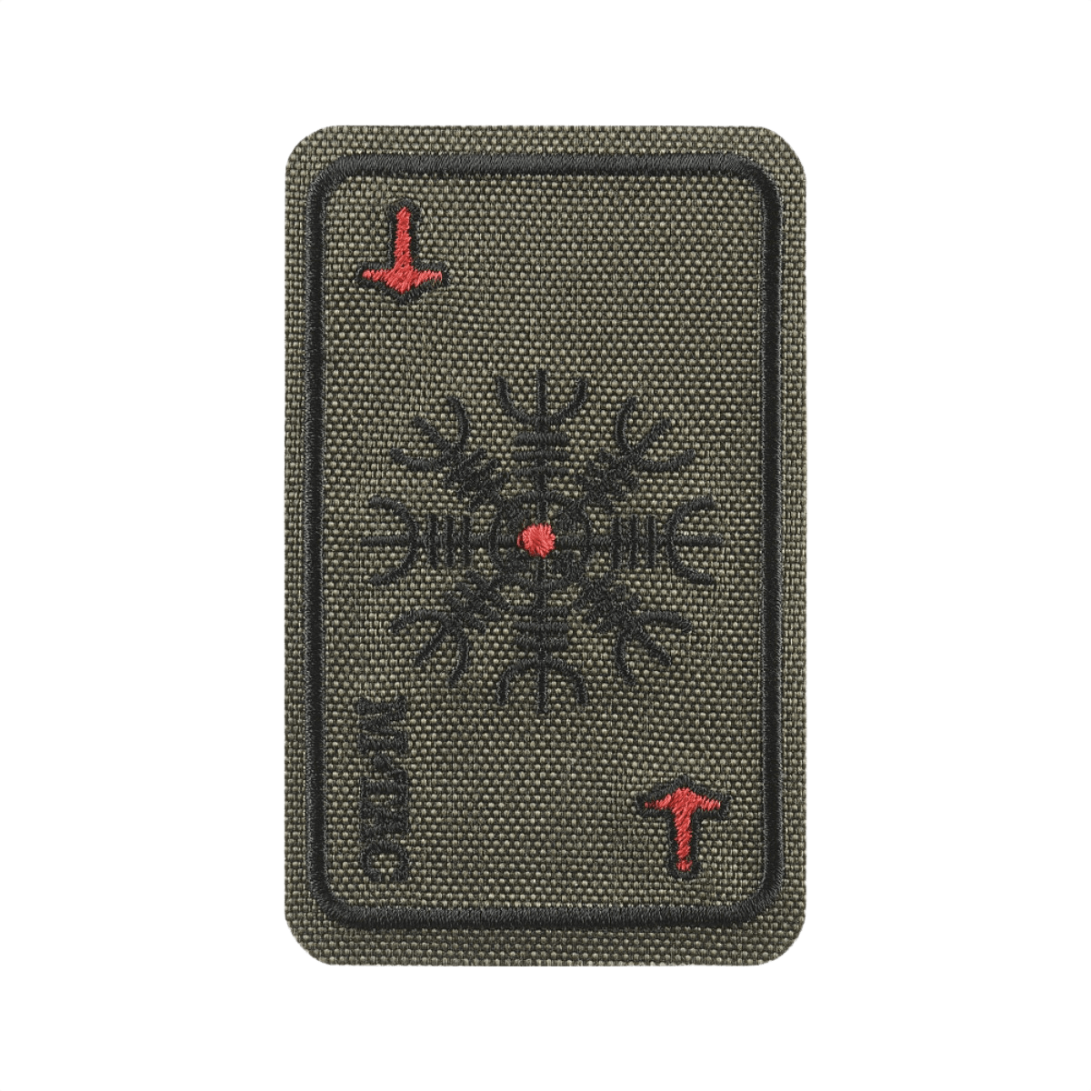 M-Tac Patch Kort Helm of Horror (Broderi) med vikingesymbol ægishjálmur, broderet Cordura 500D, velcrofastgørelse, 8 x 5 cm