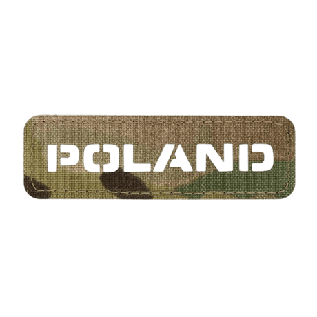 M‑Tac Patch Poland End-to-End 25x80, ohut perforoitu tarra Cordura 500D:stä laserleikatuilla teksteillä ja tarrakiinnityksellä.