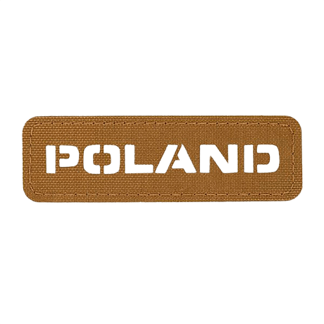 M‑Tac Patch Poland End-to-End 25x80 kestävässä Cordura 500D -materiaalissa, tarrakiinnitys ja laserleikattu kuvio, 25x80 mm.