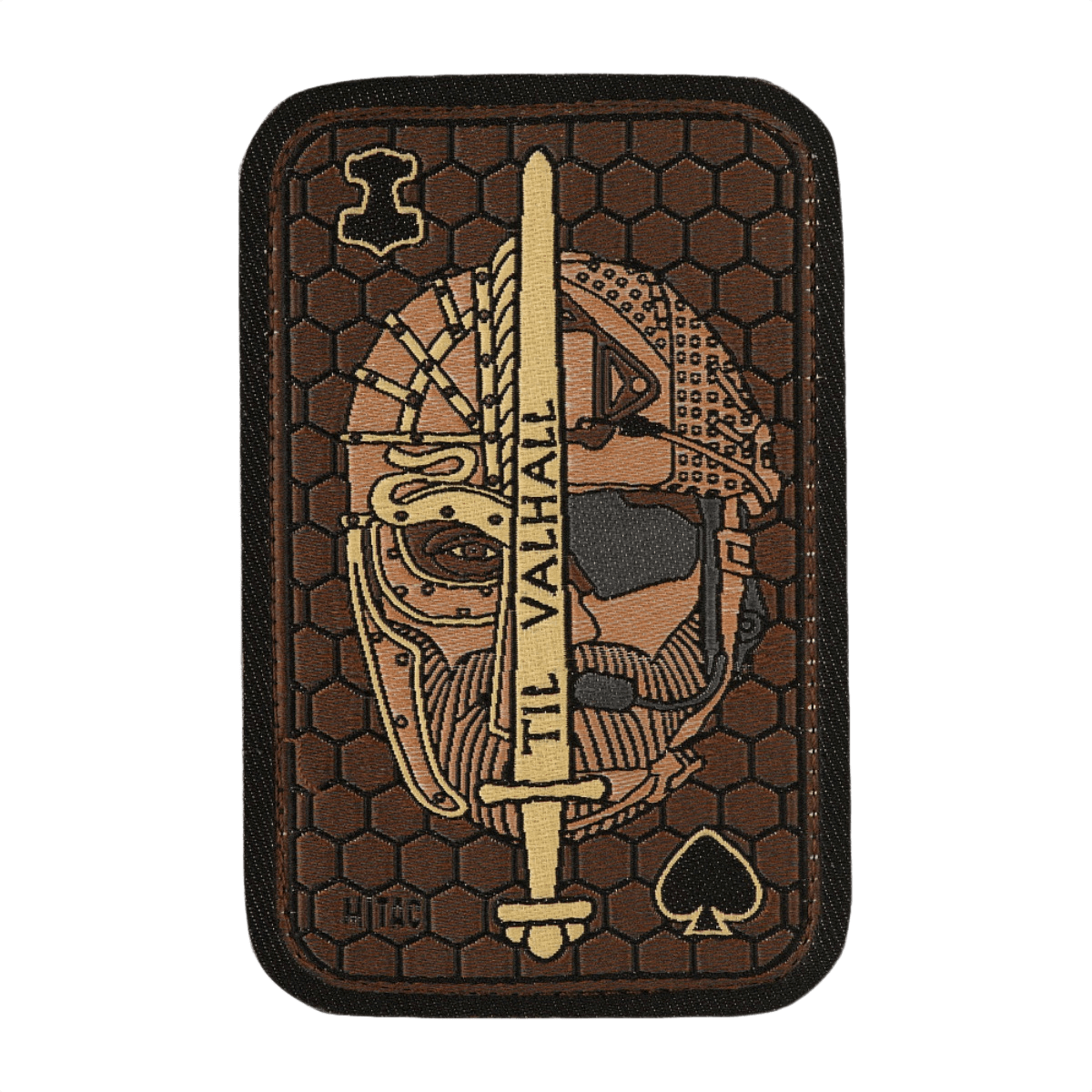 M-Tac Patch Til Valhall Ace Jacquard morale patch inspireret af norske soldaters ritualer, tekstil Jacquard, sort velcro, 108x68 mm