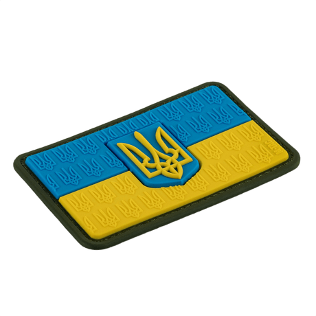 M-Tac Patch Ukraine Flag vaakuna PVC:ssä sinisin ja keltaisin värein ja 3D Trident -yksityiskohdalla, sopii vaatteisiin ja varusteisiin. Mitat: 8 x 5 cm.