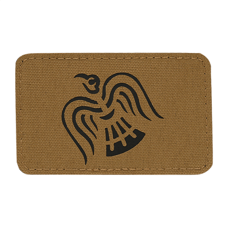 M-Tac Patch Ravneflag Laser Cut – musta korppi Cordura 500D -kankaalla, sopii univormuun tai taktiseen varustukseen, kiinnitys Velcro.