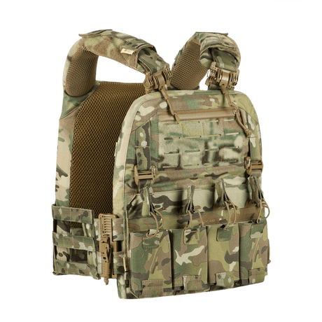 M-Tac Plate Carrier Cuirass FAST XL QRS suojaliivi ESAPI-levyille; suunniteltu Cordura-materiaalista ja pikakiinnitysjärjestelmällä.