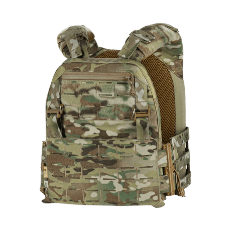 M-Tac Plate Carrier Cuirass Elite Gen.II kestävällä Cordura 500D -materiaalivalinnalla ja pikalukoilla taktiseen käyttöön. Sopii ESAPI Medium -levyille.