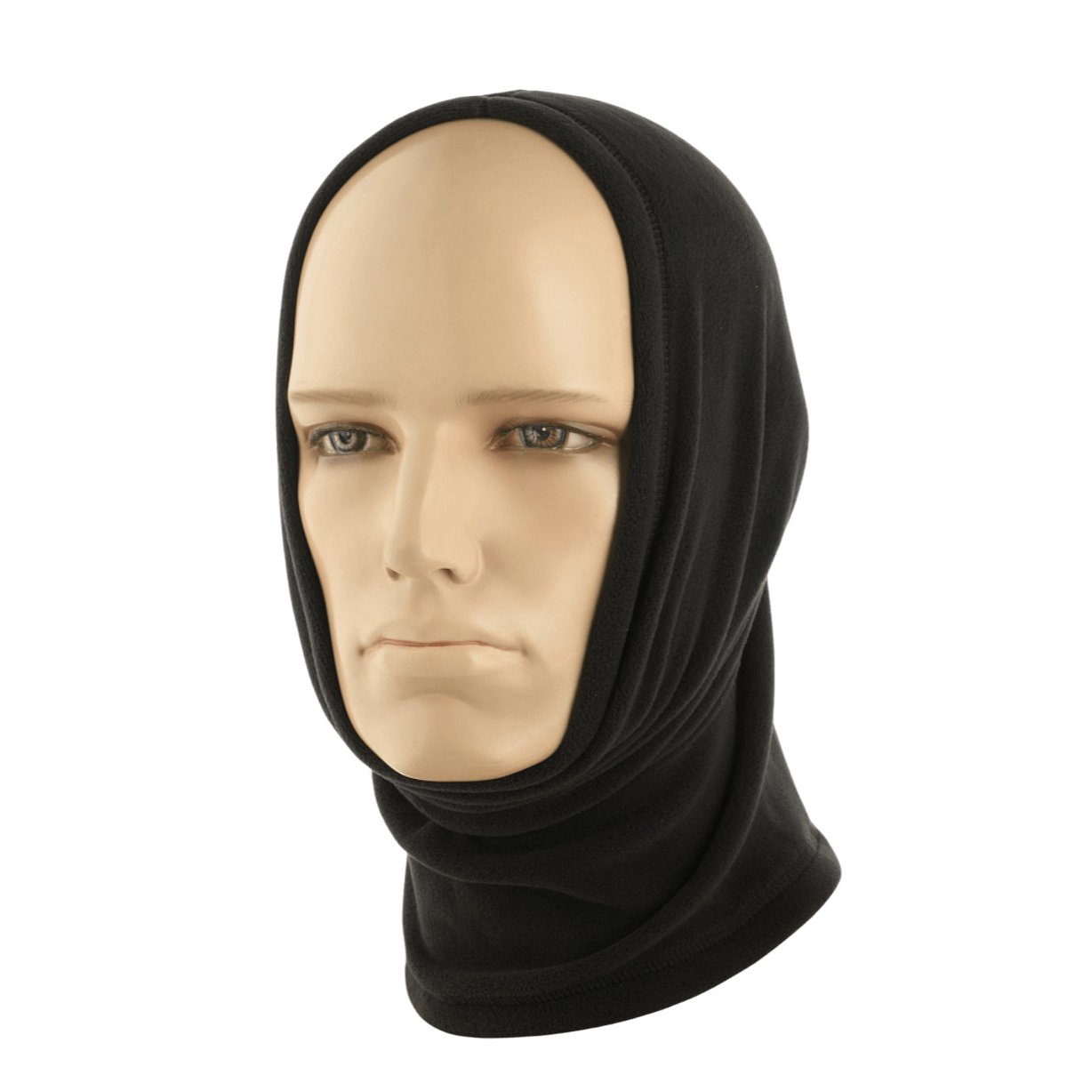 M-Tac Polartec Lang Tubehalstørklæde i sort fleece, alsidig og varm til hals og ansigt, ideel til træning og koldt vejr.