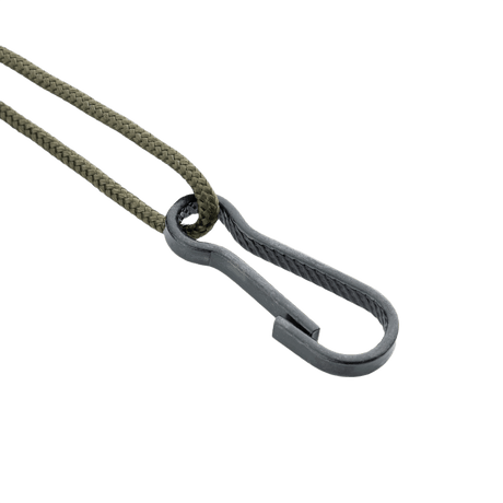 M-Tac Safety Cord med D-ring, paracord- ja PVC-spiraaliturvanyöri varusteiden varkaussuojaukseen, D-ring ja MOLLE-kiinnitys.