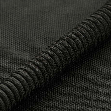 M-Tac Safety Cord Medium for Carbine musta spiraalimuotoilu aseiden ja varusteiden kiinnitykseen, D-ring ja MOLLE-kiinnitys.