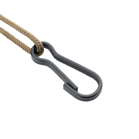 M-Tac Safety Cord med D-ring turvanyöri varusteiden, kuten avainten ja aseiden, kiinnitykseen, valmistettu paracordista ja PVC:stä, vetolujuus 50 kg.