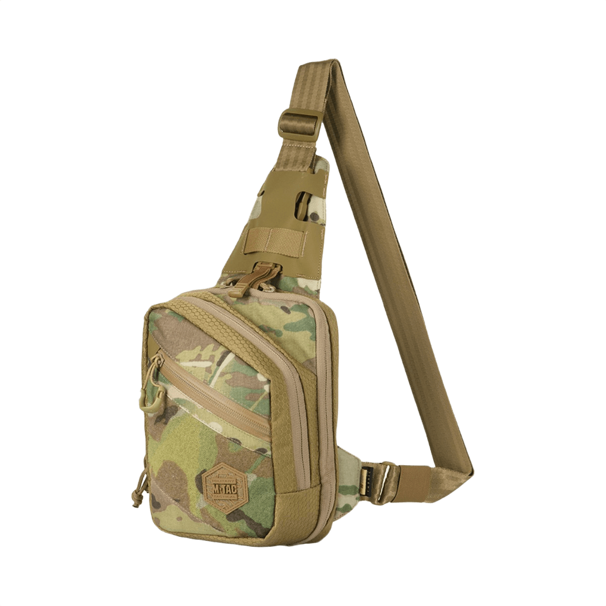 M-Tac Sling Pistol Taske Elite Hex med Velcro i camouflage-design med justerbar rem og holdbare lynlåse.