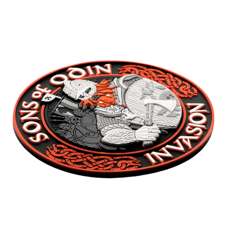 M-Tac Patch Sons of Odin 3D Velcro taktinen moraalimerkki PVC/kumi-materiaalia 3D-efektillä, sopii univormuun tai varusteisiin