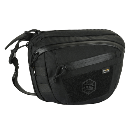 M-Tac Sphaera Hardsling Bag Large Elite med Velcro kestävästä Cordura-materiaalista, säädettävä olkahihna ja etu-Velcro-paneeli.