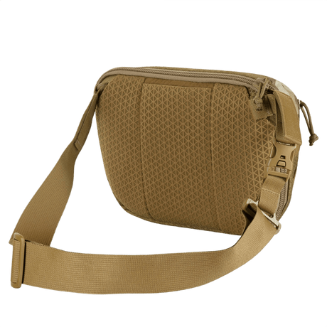 M-Tac Sphaera Hex Hardsling Bag Large Elite ruskea, takaa nähtynä, mukava muotoilu, säädettävä hihna.