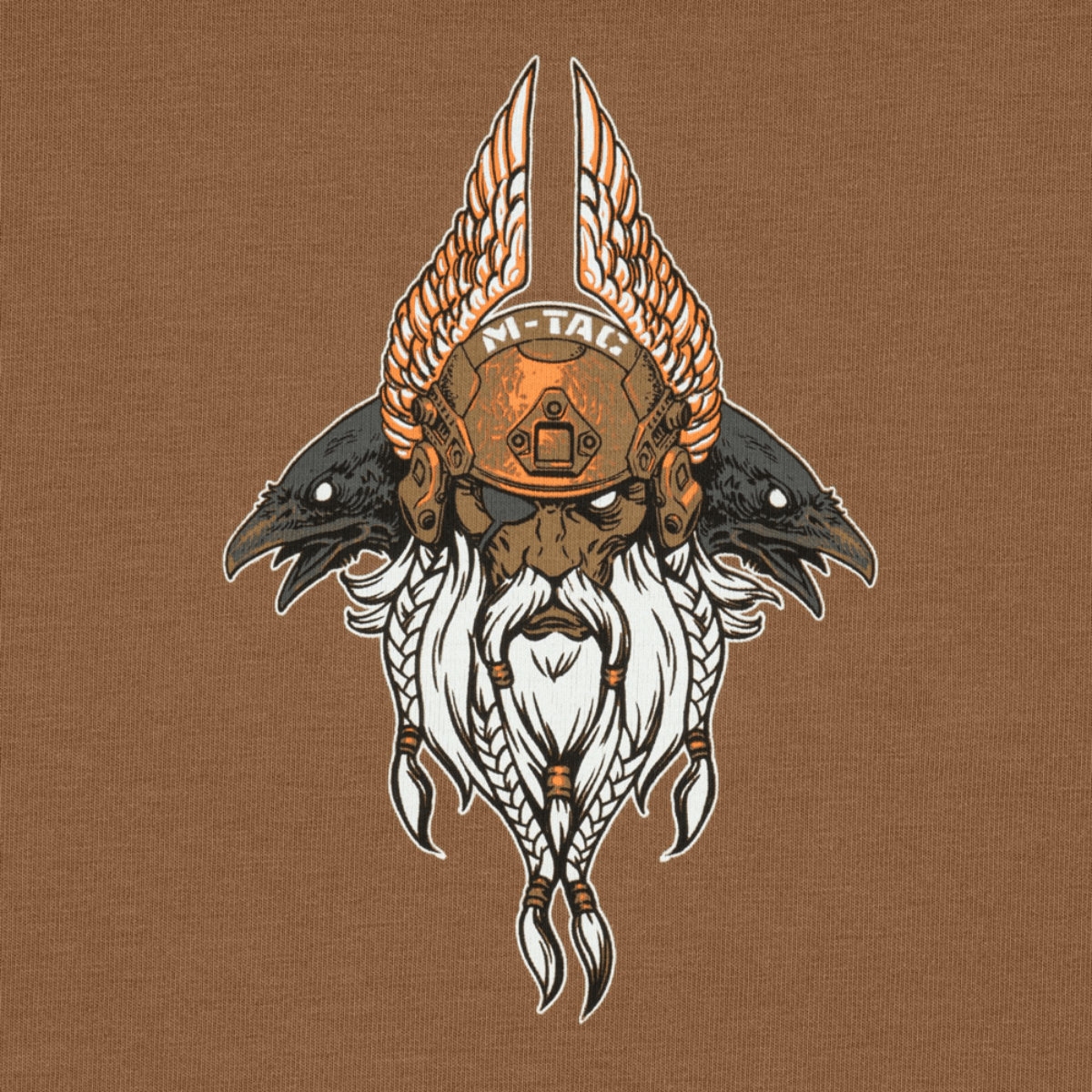 M-Tac T-Shirt Odin med print af Odin, Hugin og Munin, klassiske symboler fra nordisk mytologi