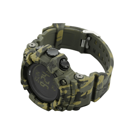 M-Tac Tactical Ur 2037 maastokuvioinnilla, kompassilla ja LED-taustavalolla. Kestävä ulkokello, vesitiivis jopa 5ATM. Sopii taktiseen käyttöön.