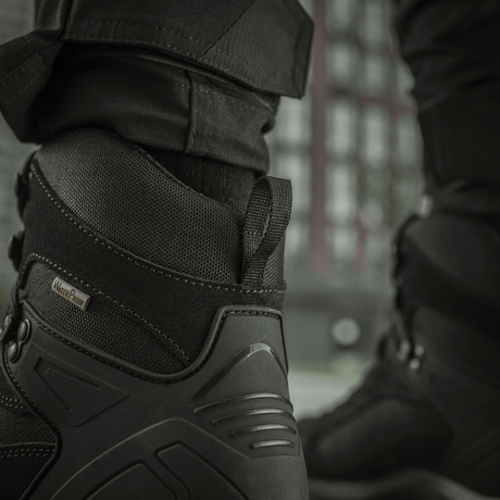 M-Tac Taktiske Demi-Season Støvler Pro Line mustana, kestävä suede- ja Cordura-päällinen, ihanteellinen taktisiin tehtäviin ja ulkoiluun.