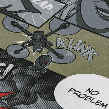 M-Tac T-Shirt Comics Drone Girl med FPV-droneoperatør i action, detaljeret comic-print, modstandsdygtigt MagnaColours® blæk.