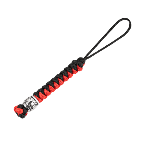 M-Tac Lanyard Viper Cossack Cross V.2 paracordista Cossack Cross -kuviolla, koristeellinen metallipala, musta ja punainen väri