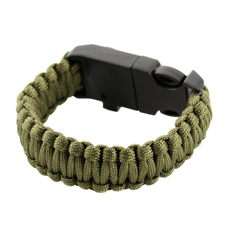 M-Tac Paracord-rannekoru tulentekijällä, kompassilla ja pillillä retkeilyyn ja selviytymiseen, vahva sotilastyyli