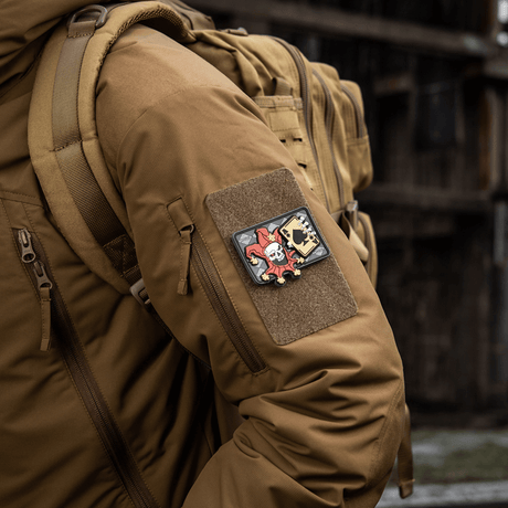 M-Tac Patch Joker Skull 3d PVC takin hihassa velcro-kiinnityksellä, taktinen PVC-muotoilu, varustuksen muokkaamiseen, 78x55.