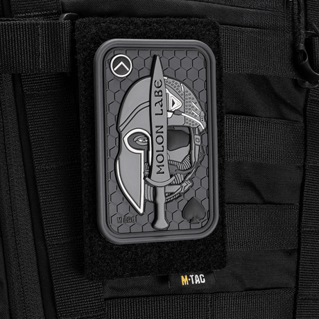 M-Tac Patch Molon Labe 3d PVC spartalainen design, velcro-kiinnitys taktiseen laukkuun, koko 108x68 mm