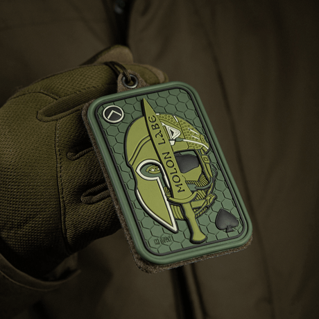 M-Tac Patch Molon Labe 3D PVC morale-patch spartalaisella 3D-muotoilulla ja Velcro-takana univormuun tai reppuun.