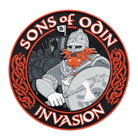 M-Tac Patch Sons of Odin 3d Velcro taktinen tarra viikinki-aiheella, punamusta,