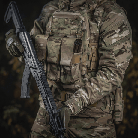 M-Tac 2-lipastasku kestävästä Cordura-materiaalista Multicam-kuvio, tarrakiinnitys ja NIJ-sertifiointi, galleria-asento 1.