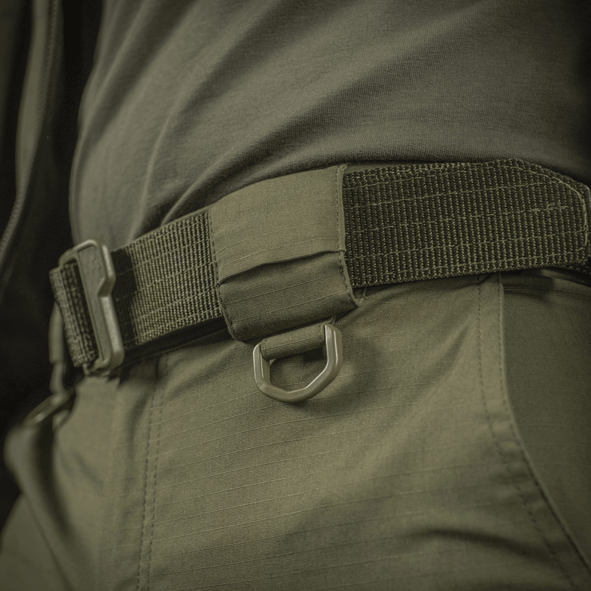 M-Tac Taktiske Bukser Aggressor Gen. II Flex, tæt skud af bælteof lukning