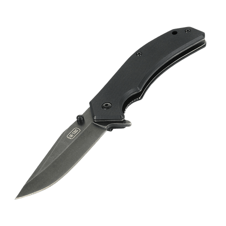 M-Tac Outdoor & Militær taittoveitsi - Type 8, Clip Point -terä, musta kahva, 5Cr15MoV kromiruostumaton teräs.