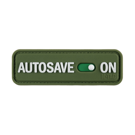 M-Tac Patch Autosave PVC täysvärisenä, 3D-muotoilulla ja Velcro-takapuolella helppoon kiinnitykseen, sopii taktiseen varustukseen.