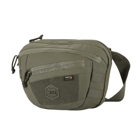 M-Tac Sphaera Hardsling Bag Large Elite med Velcro, kompakti laukku kestävästä Cordura-materiaalista, säädettävällä olkahihnalla ja etu-Velcro-paneelilla.